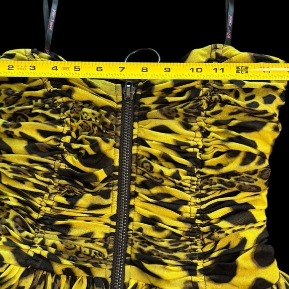 Betsey Johnson Cupcake Dress, Lime Green Leopard, Unique, Size 10 (Large) - Picture 7 of 14